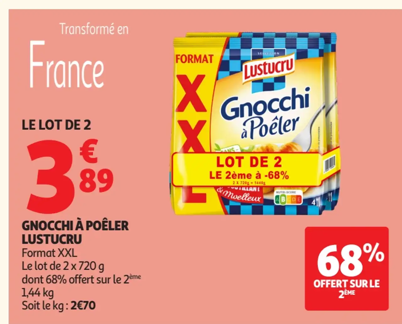 Gnocchi à poêler Lustucru Format XXL