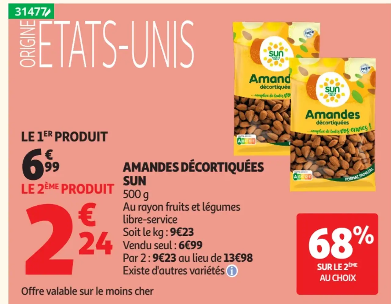Amandes décortiquées Sun
