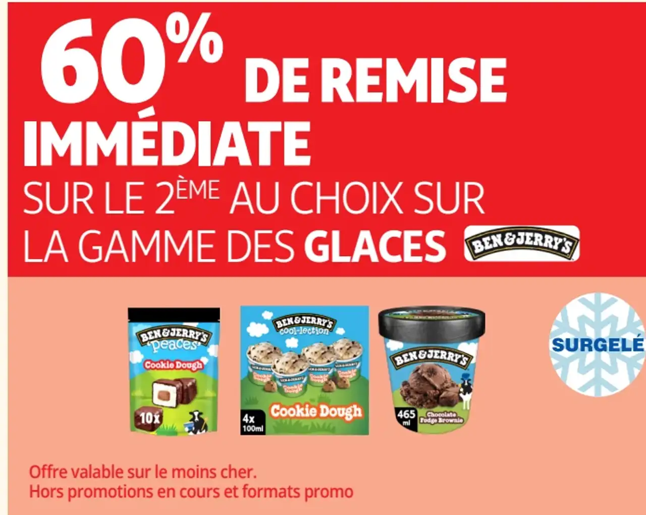 La gamme des glaces Ben & Jerry's