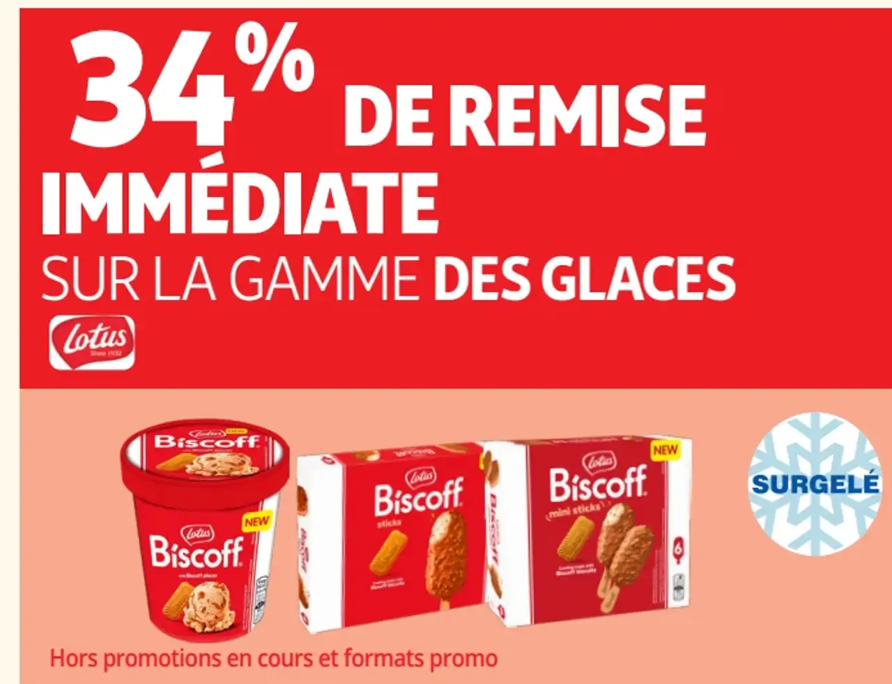 La gamme des glaces Lotus Biscoff