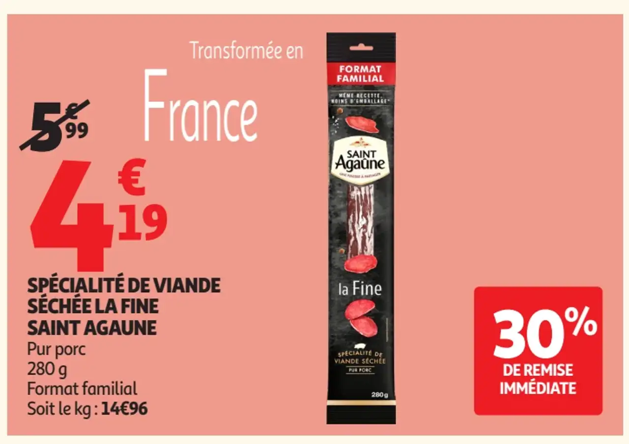 Spécialité de viande séchée la fine Saint Agaune