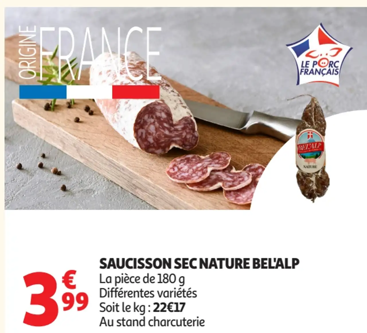 Saucisson sec nature Bel'alp