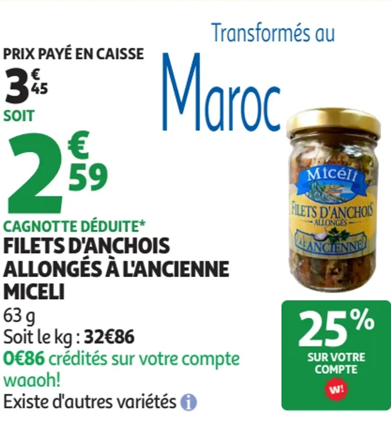 Filets d'anchois allongés à l'ancienne Miceli