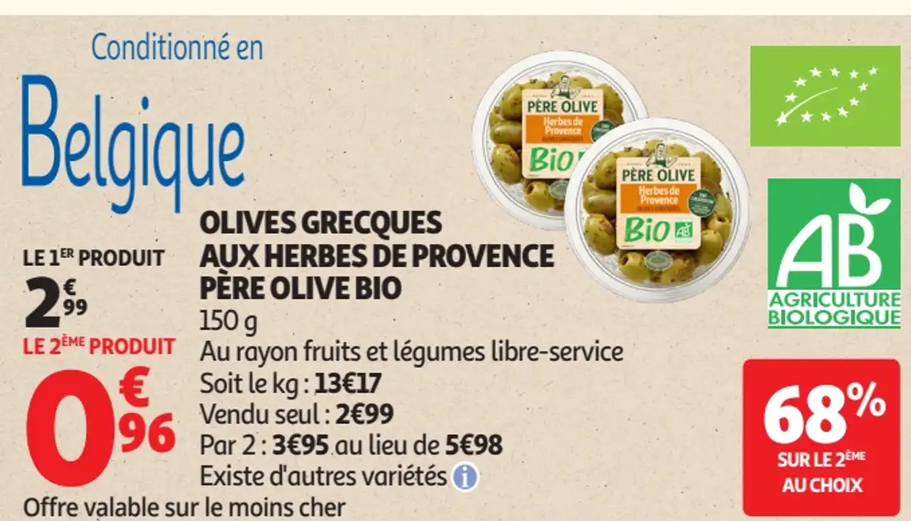 Olives grecques aux herbes de Provence Père Olive Bio
