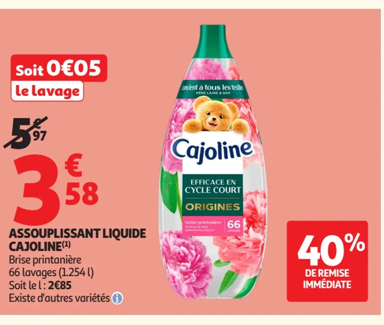 Assouplissant liquide Cajoline Brise printanière