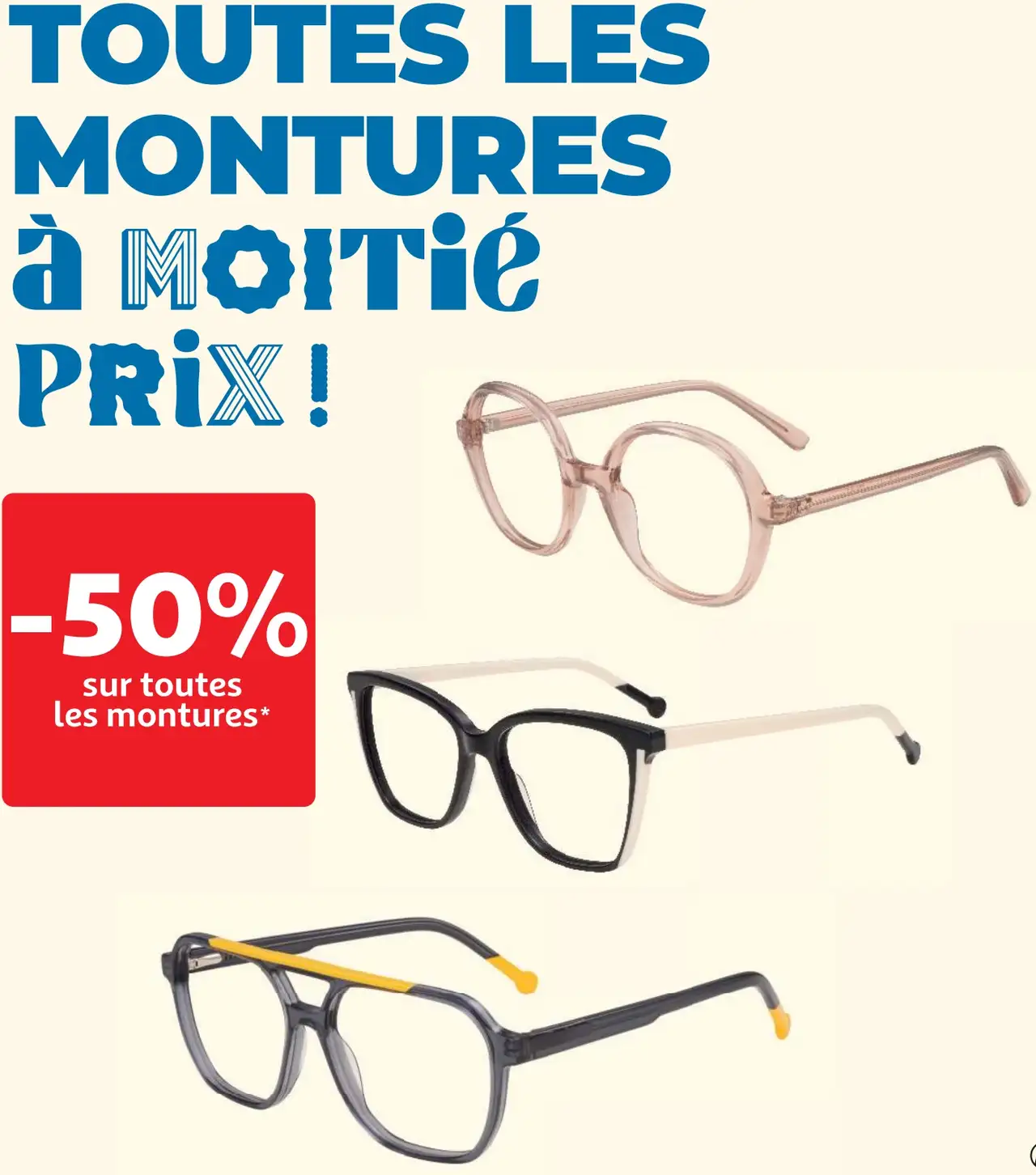 Toutes les montures de lunettes chez Optique par Auchan