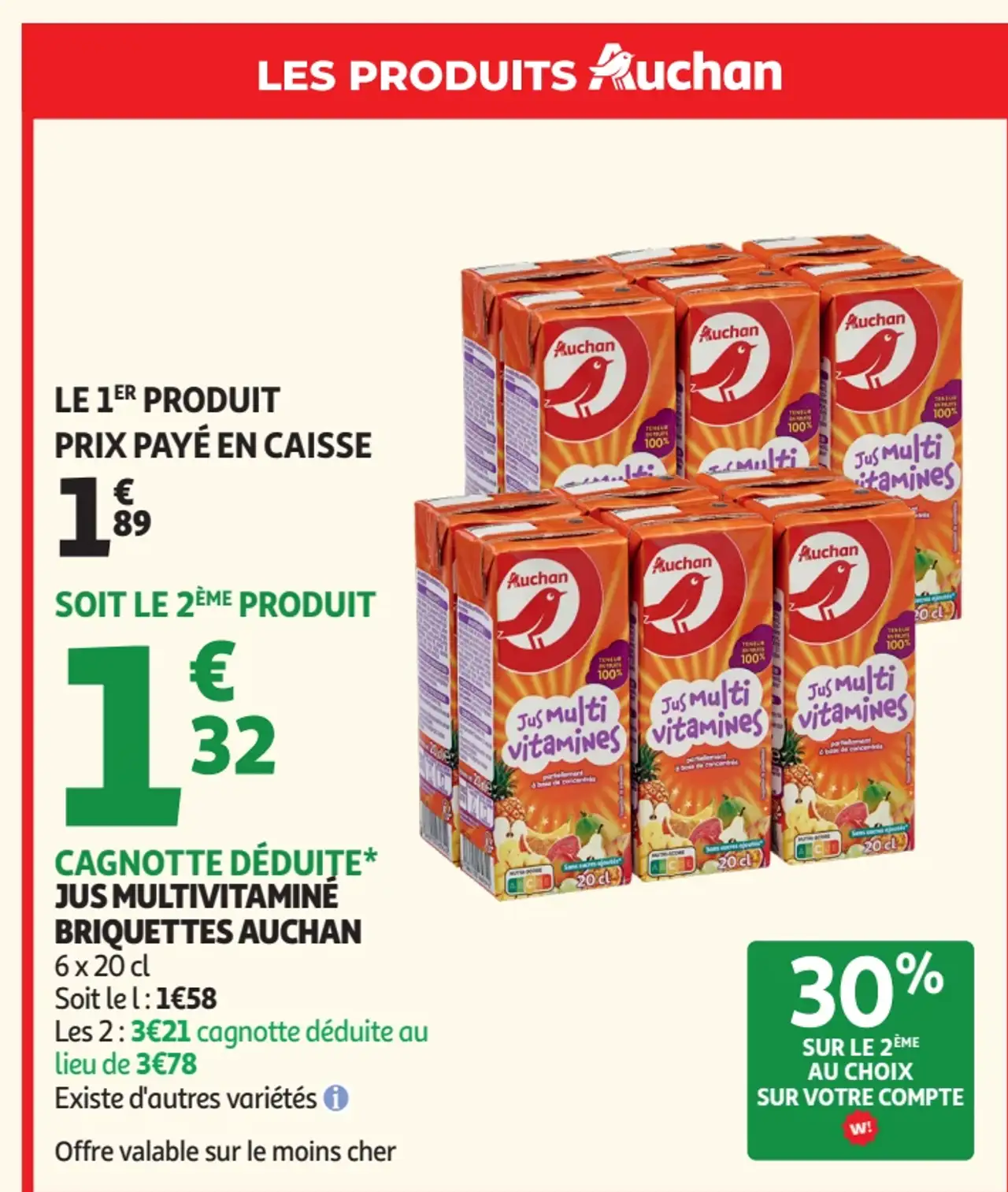 Jus Multivitaminé Briquettes Auchan