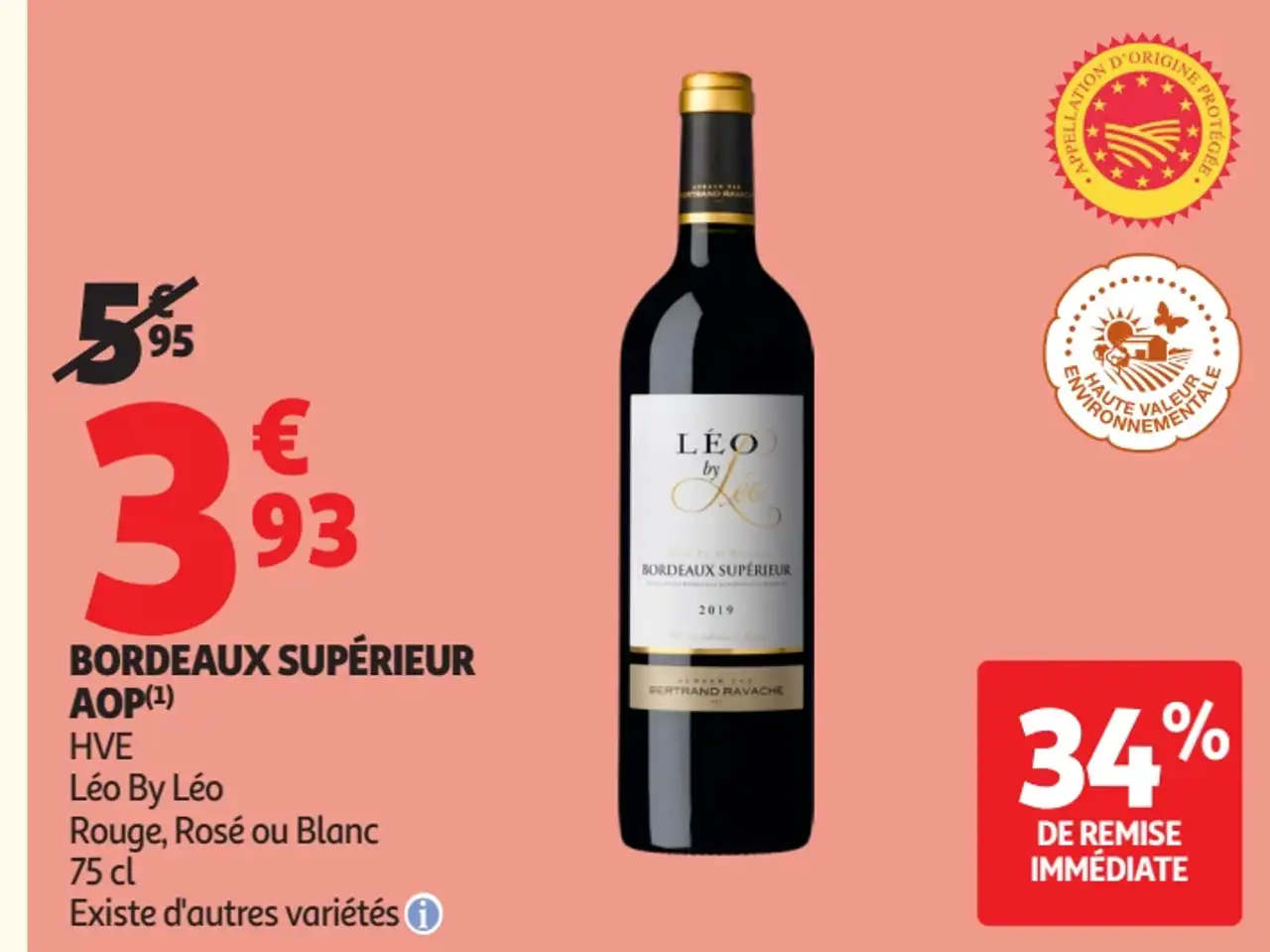 Bordeaux Supérieur AOP Léo By Léo (Rouge, Rosé ou Blanc)