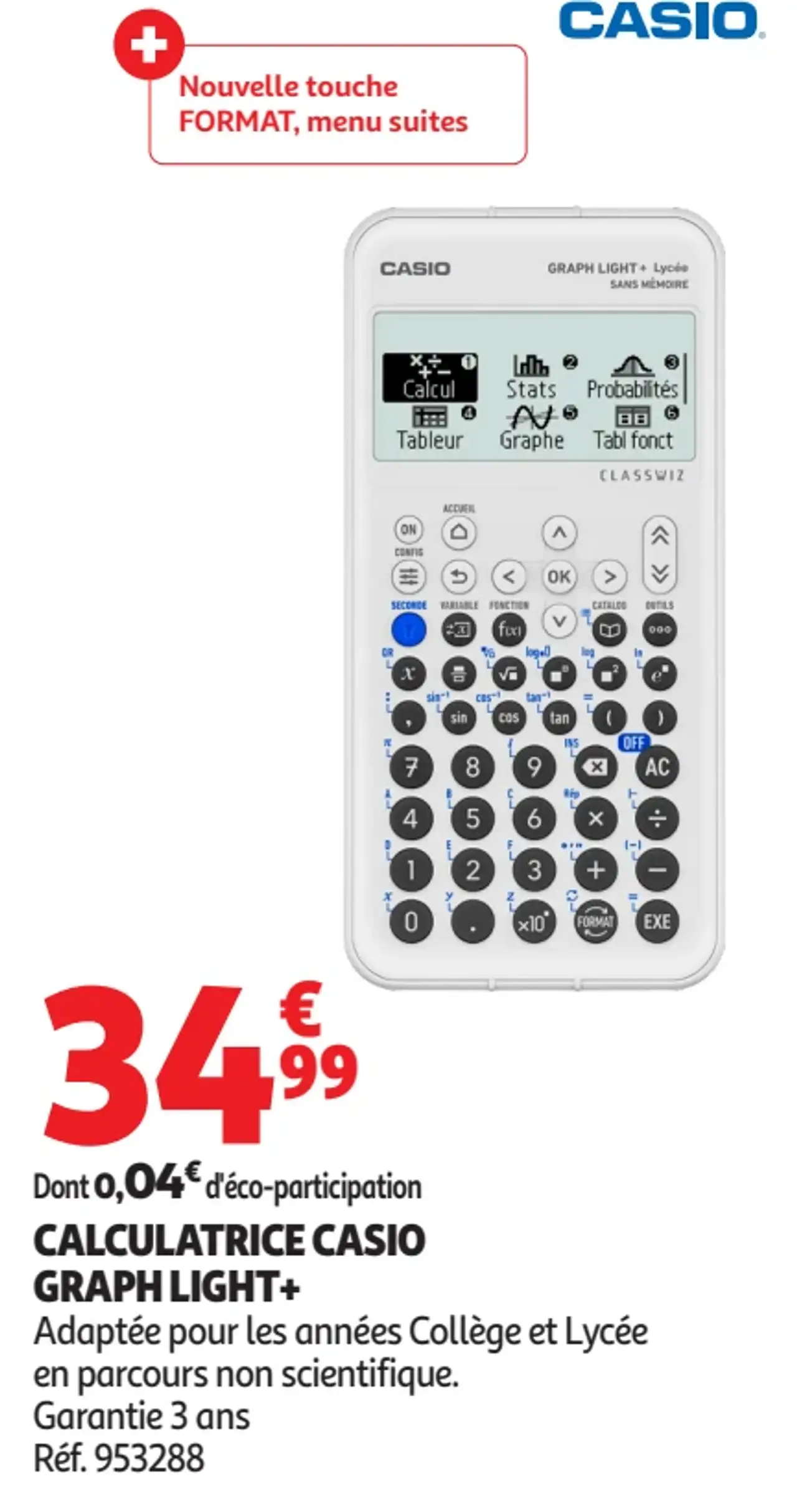CALCULATRICE CASIO GRAPH LIGHT+