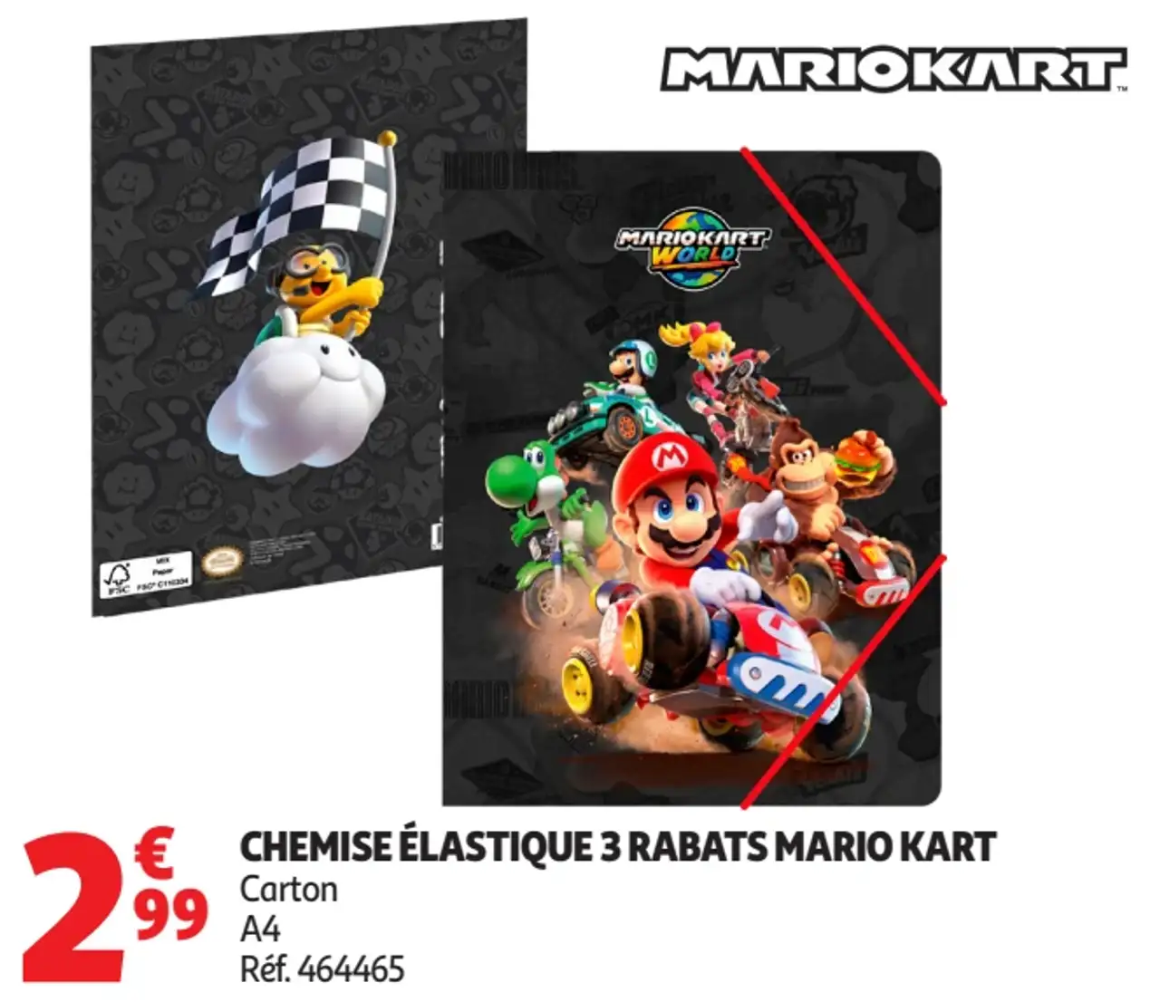 Chemise élastique 3 rabats Mario Kart