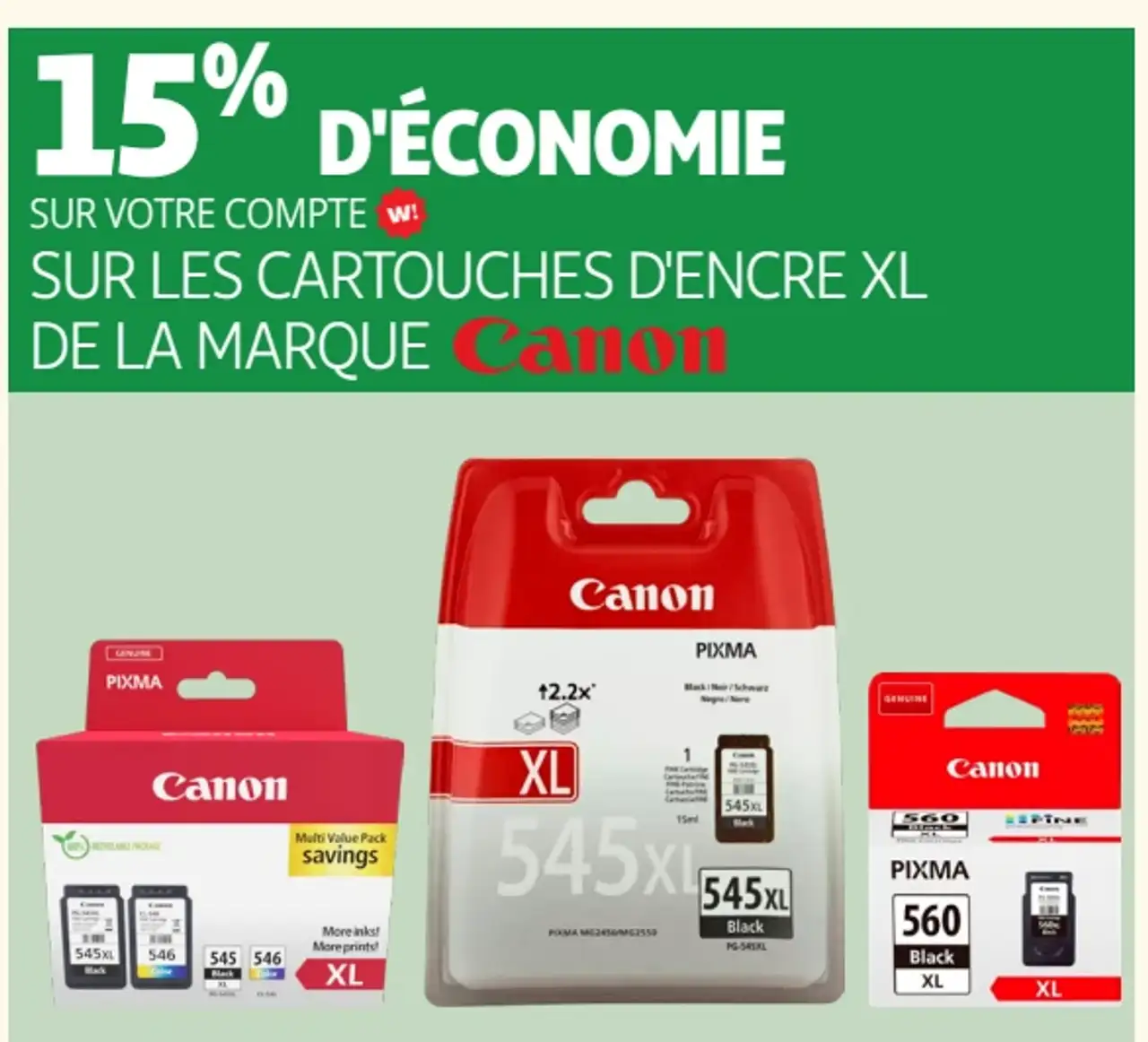 Cartouches d'encre XL Canon