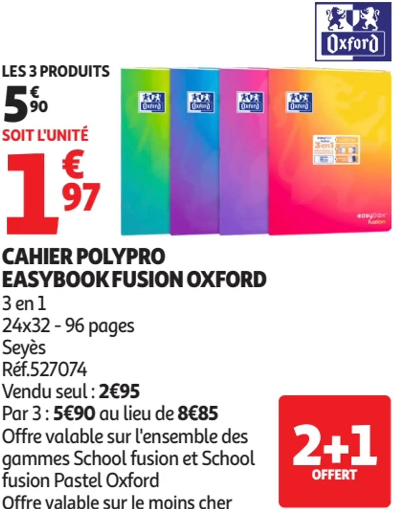 Cahier polypro Easybook Fusion Oxford