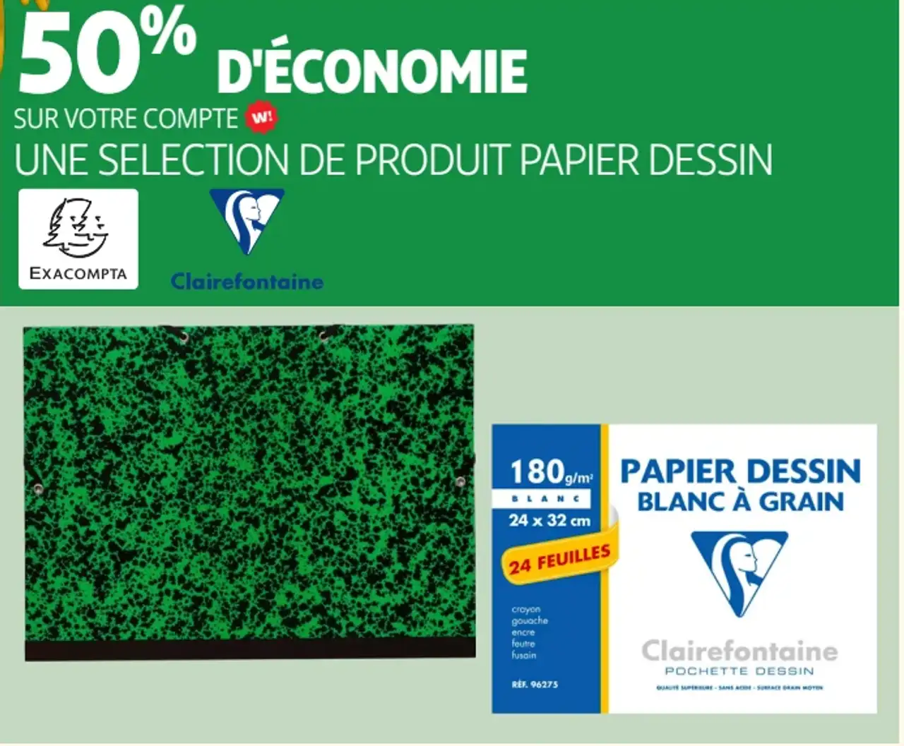 Une sélection de produit papier dessin Exacompta / Clairefontaine