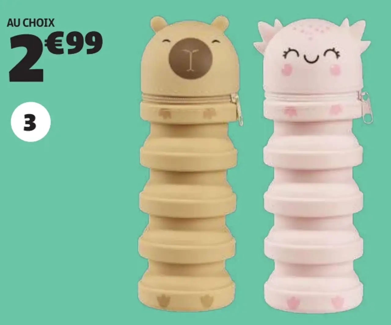 Trousse extensible silicone animaux