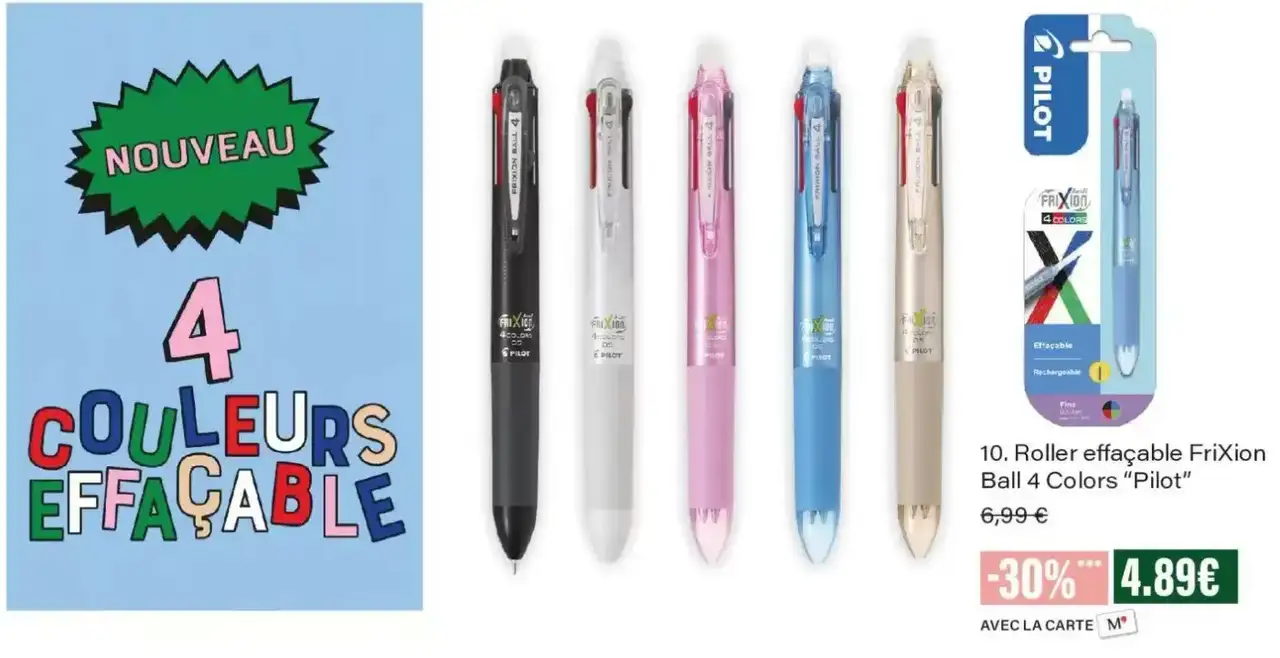 Roller effaçable FriXion Ball 4 Colors Pilot