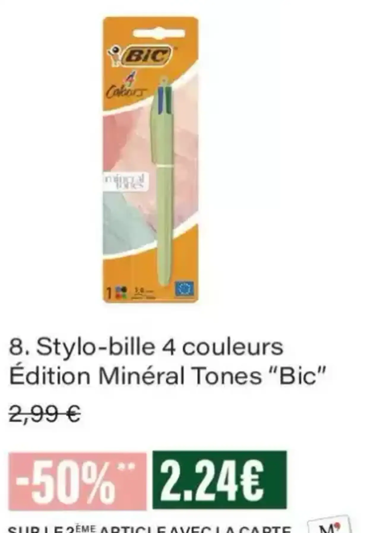 Stylo-bille 4 couleurs Édition Minéral Tones Bic