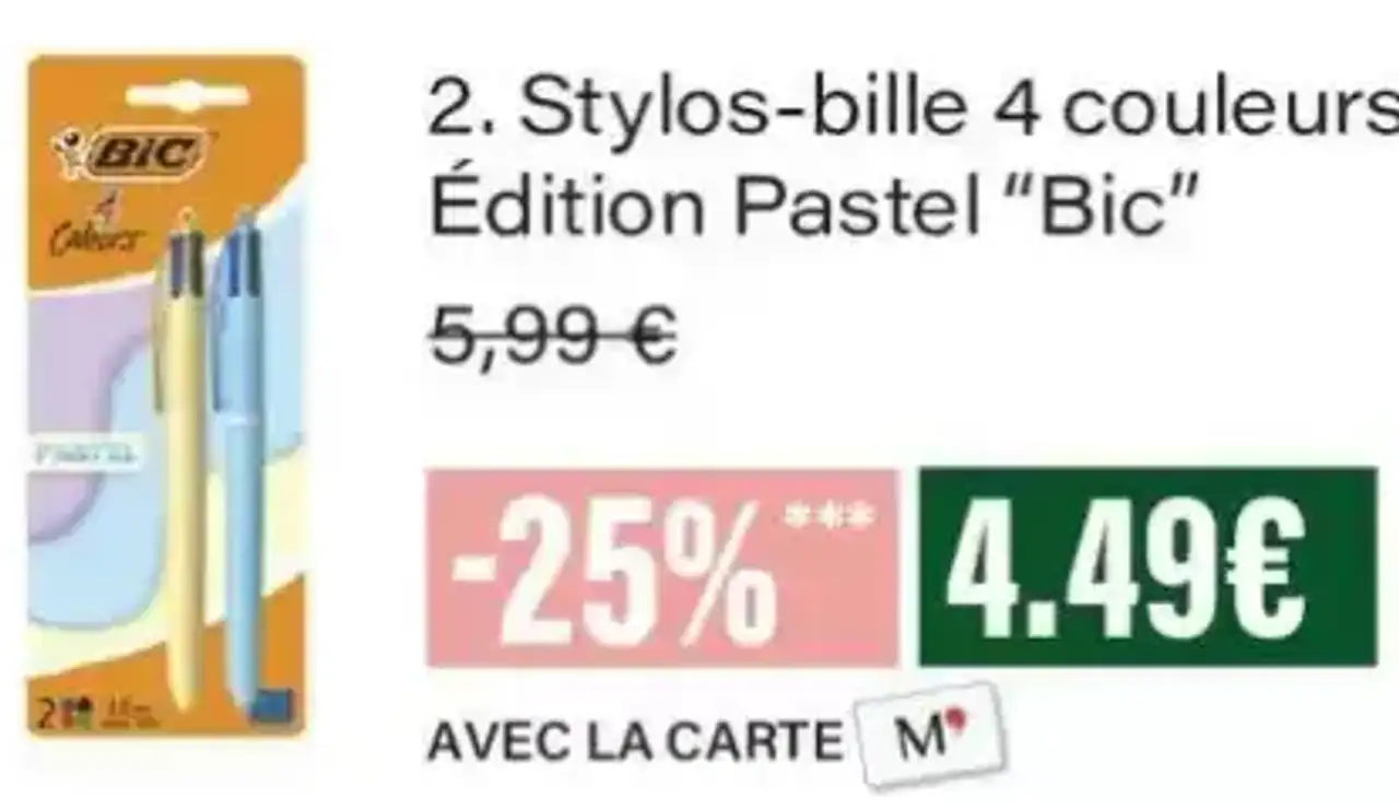 Stylos-bille 4 couleurs Édition Pastel "Bic"
