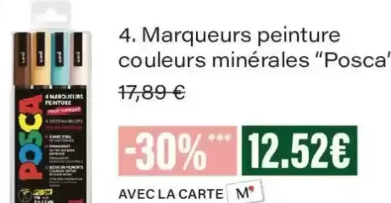 Marqueurs peinture couleurs minérales Posca
