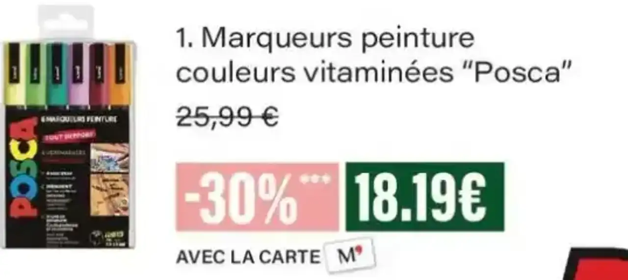 Marqueurs peinture couleurs vitaminées Posca