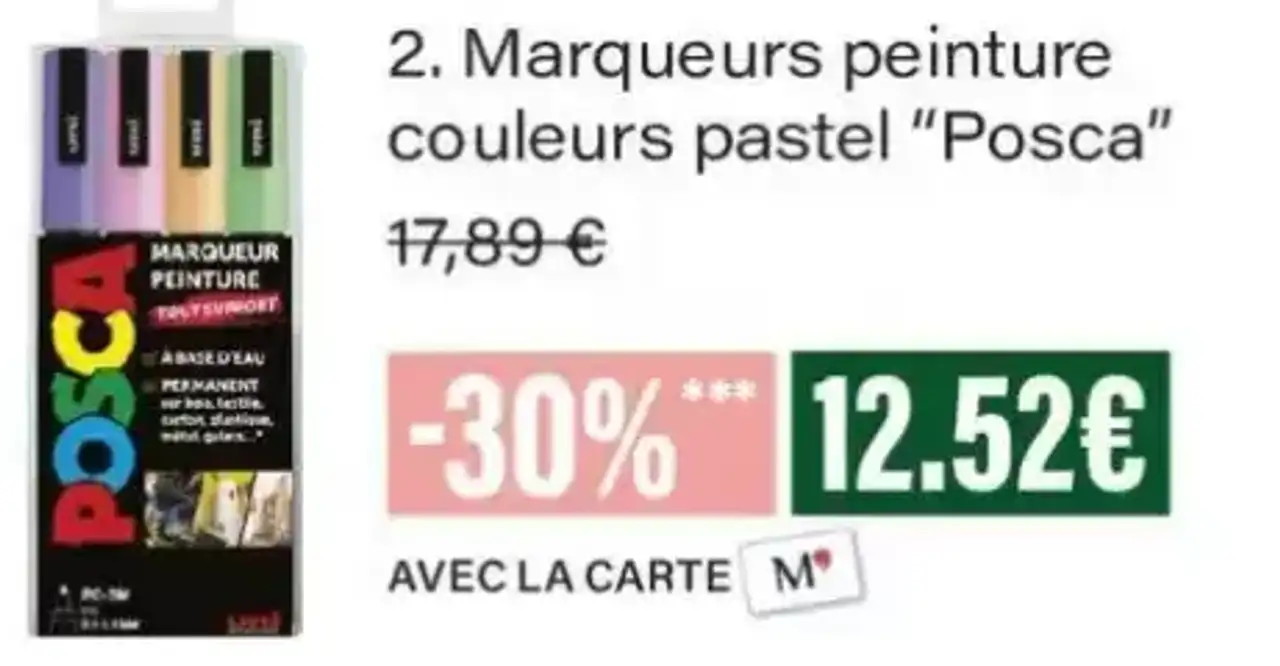 Marqueurs peinture couleurs pastel Posca