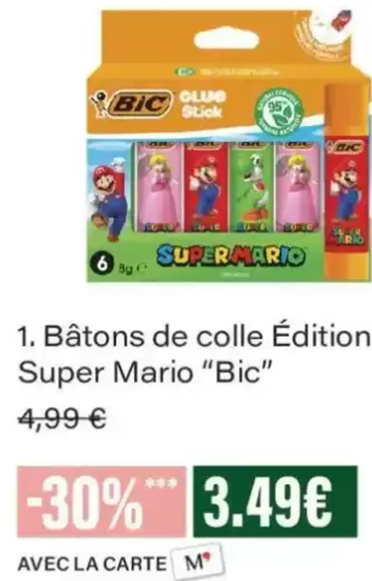 Bâtons de colle Édition Super Mario "Bic"