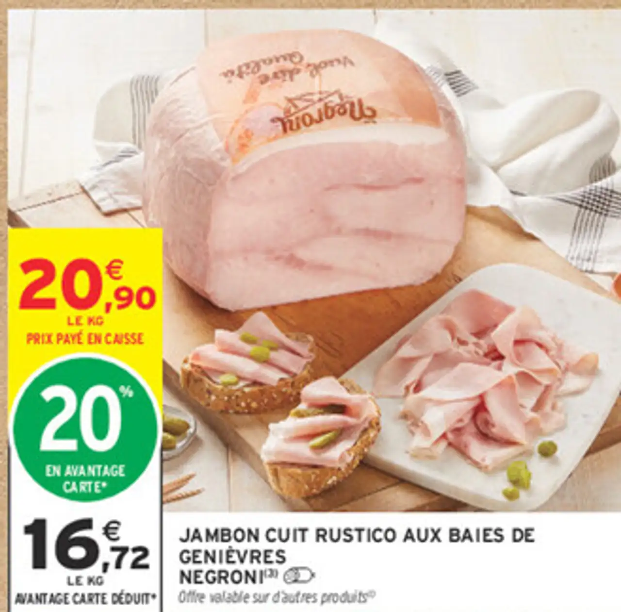 Jambon cuit Rustico aux baies de genièvres Negroni