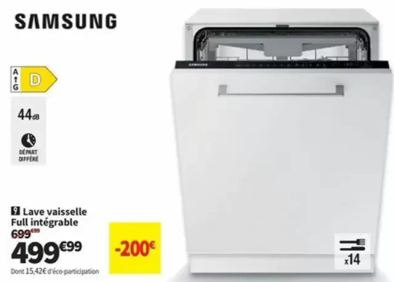 Lave-vaisselle full intégrable Samsung DW60CG550B00