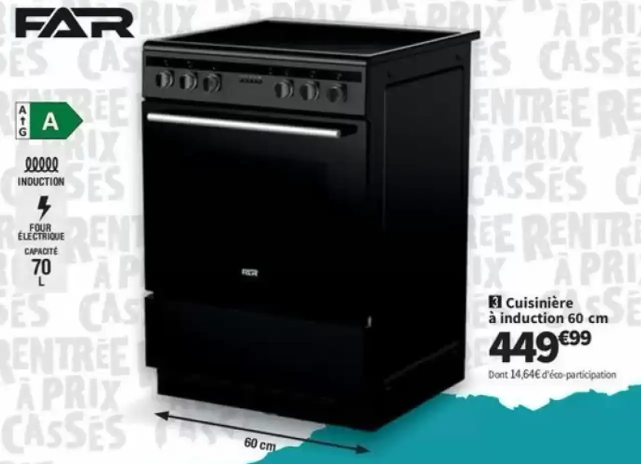 Cuisinière à induction 60 cm FAR CI606025BK