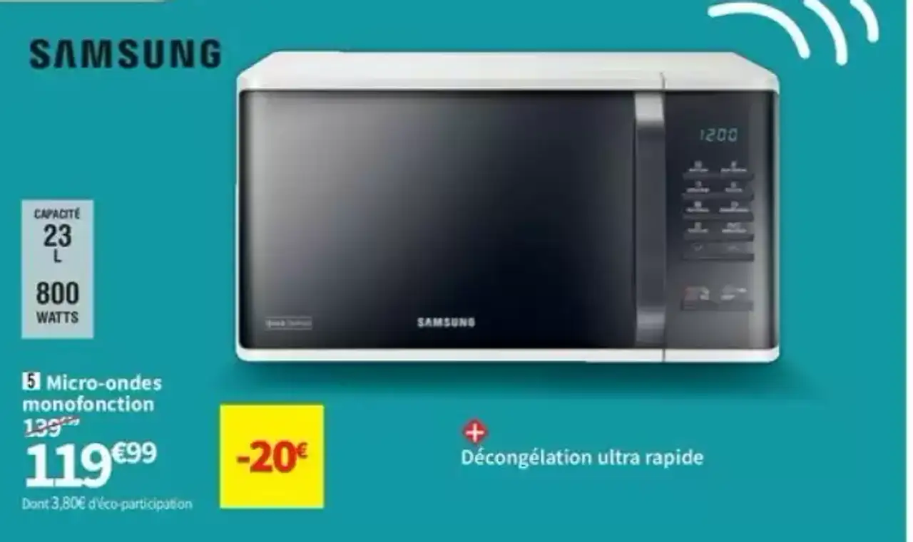 Micro-ondes monofonction Samsung MS23K3513AW