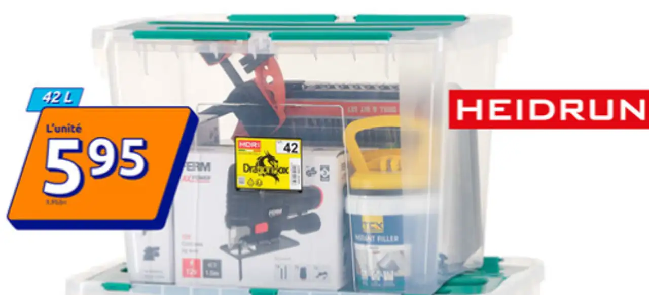 Boîte de rangement Heidrun 42 L