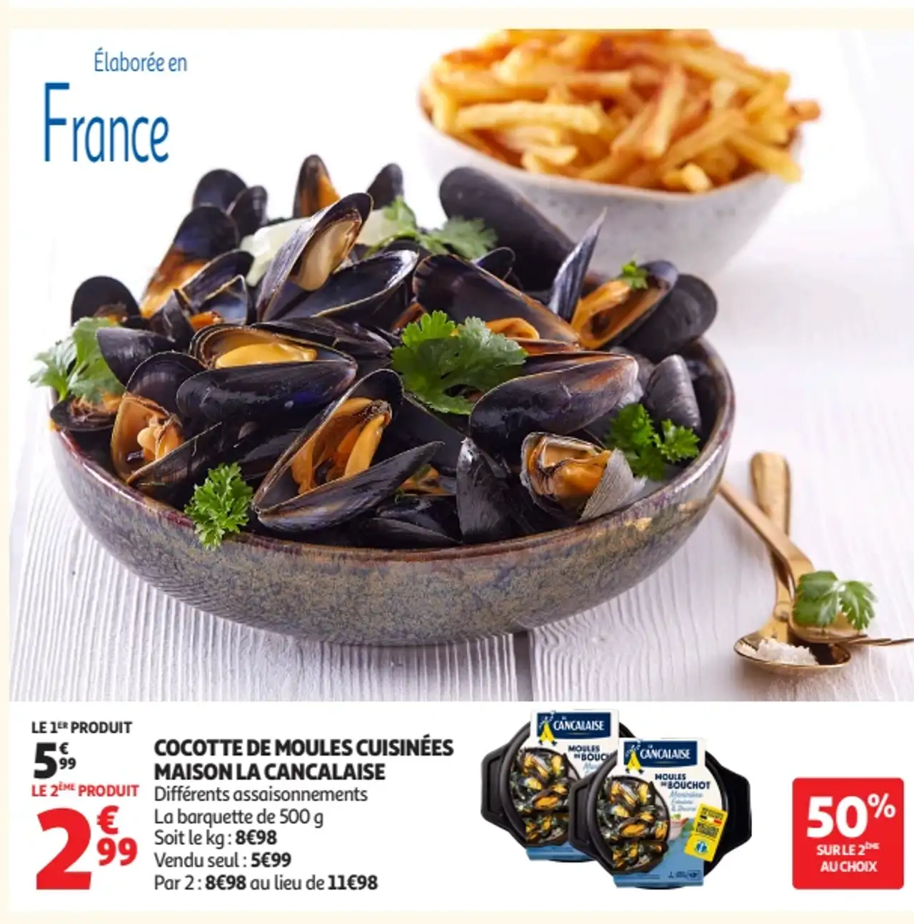 Cocotte de moules cuisinées Maison la Cancalaise