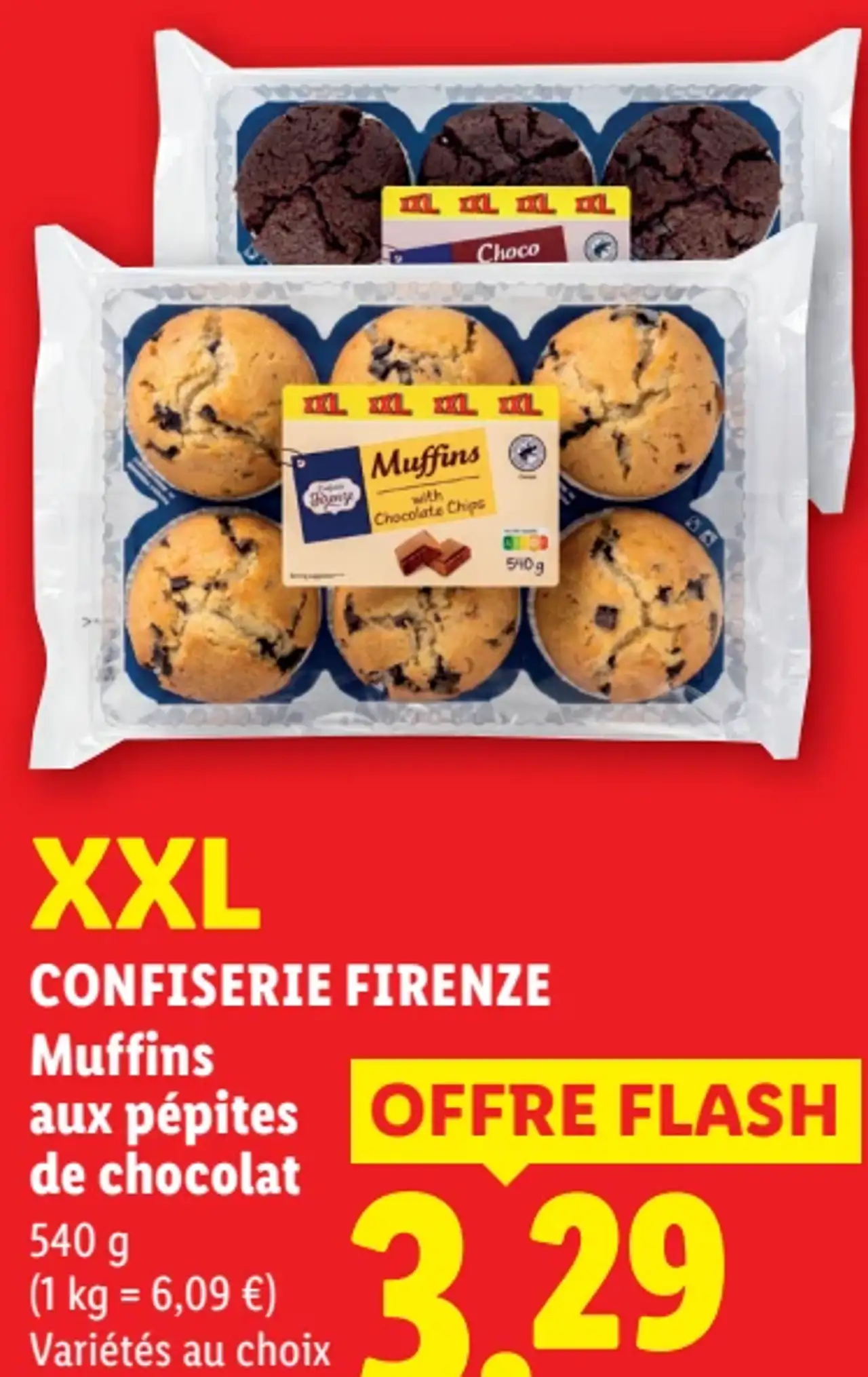 CONFISERIE FIRENZE Muffins aux pépites de chocolat