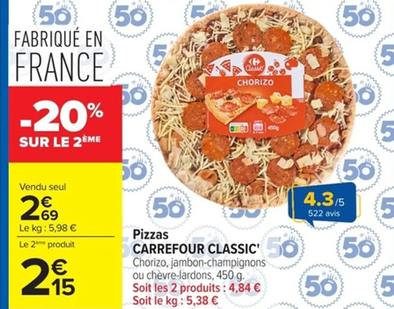 Pizzas CARREFOUR CLASSIC'