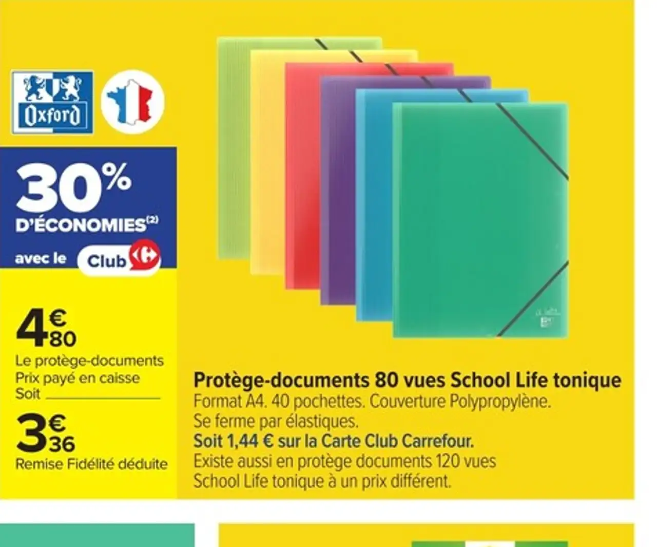 Oxford Protège-documents 80 vues School Life tonique