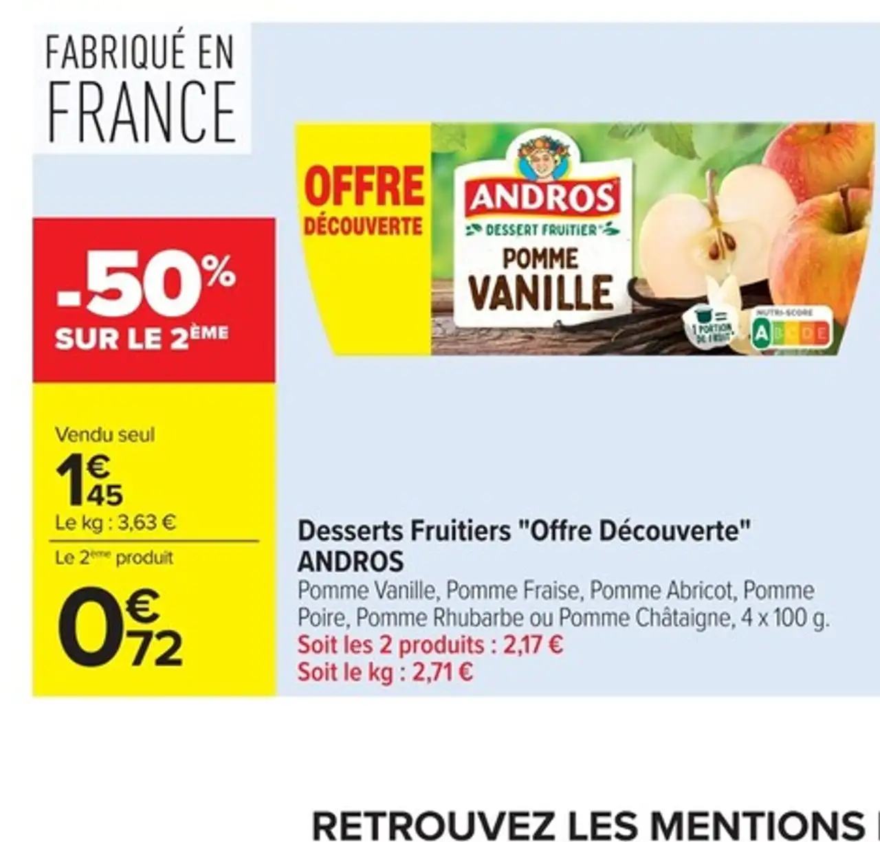 Desserts Fruitiers "Offre Découverte" ANDROS