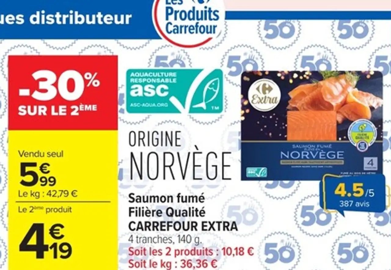 Saumon fumé Filière Qualité CARREFOUR EXTRA