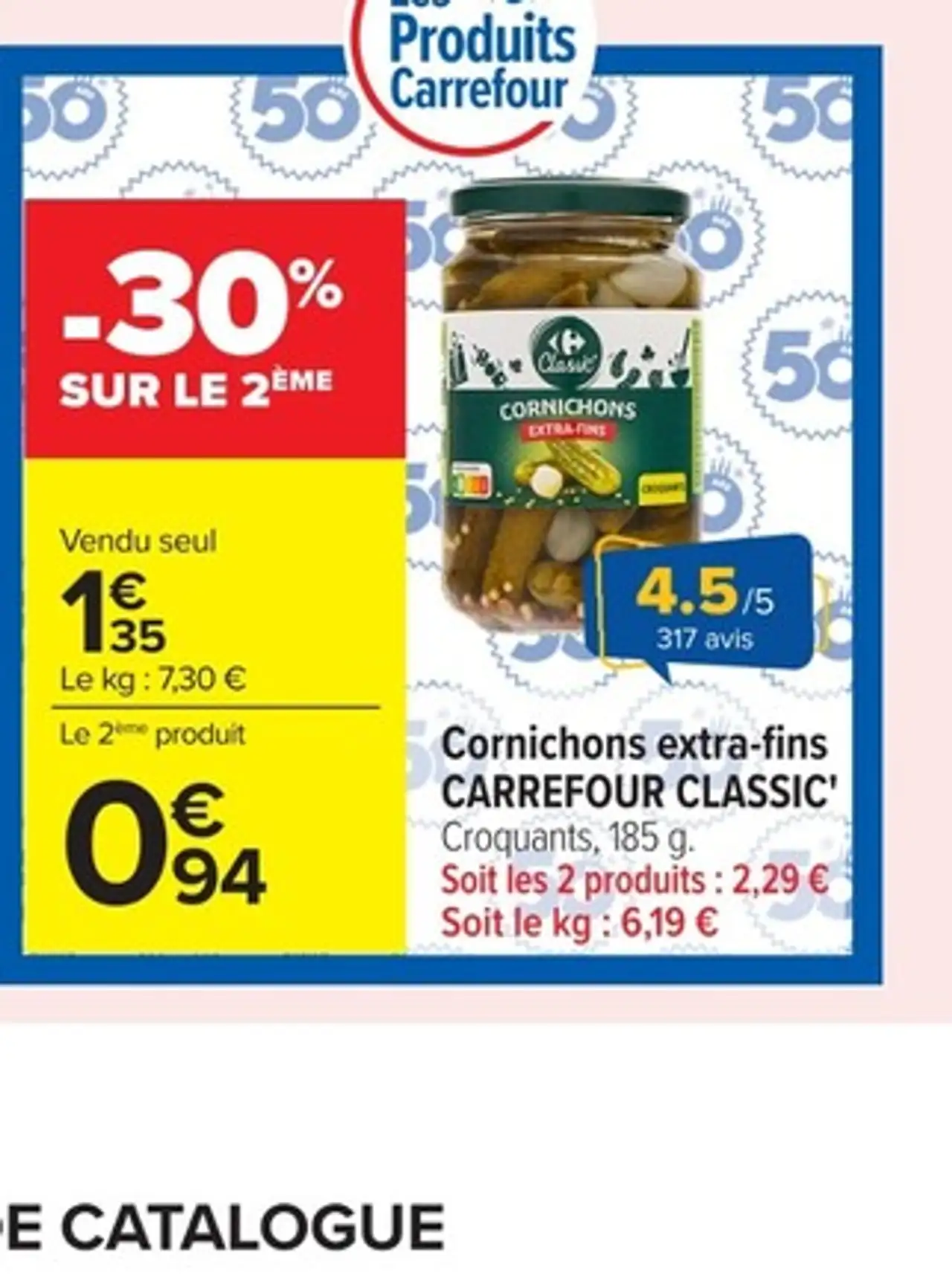 Cornichons extra-fins Carrefour Classic'