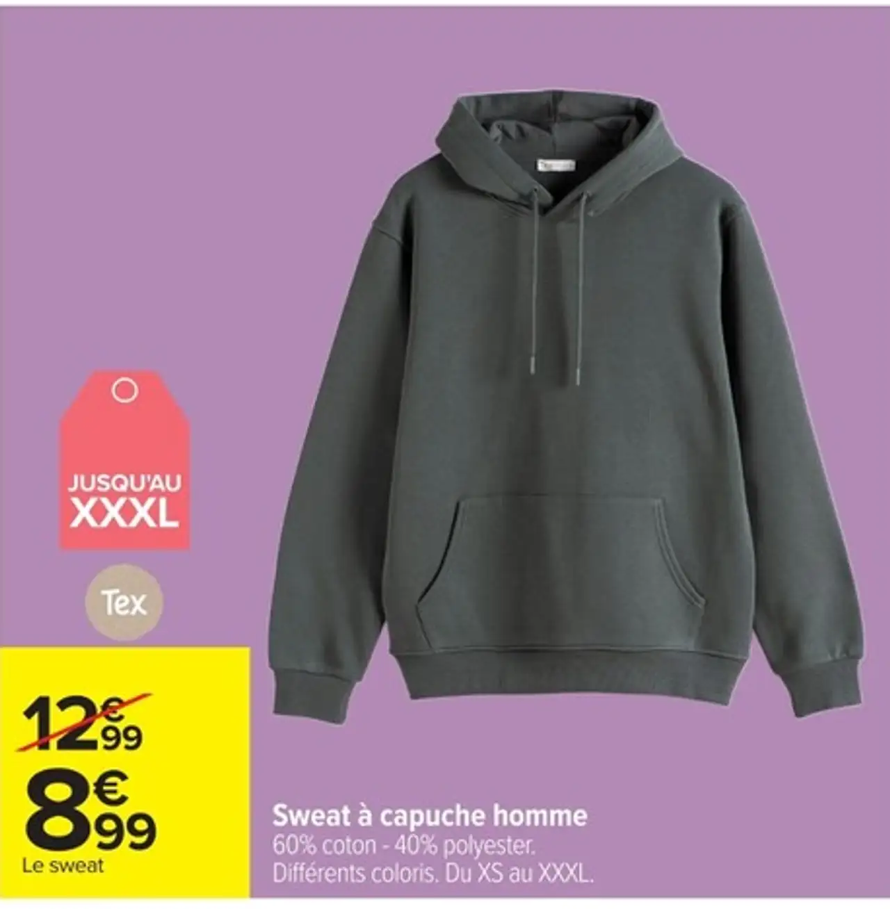 Sweat à capuche homme Tex