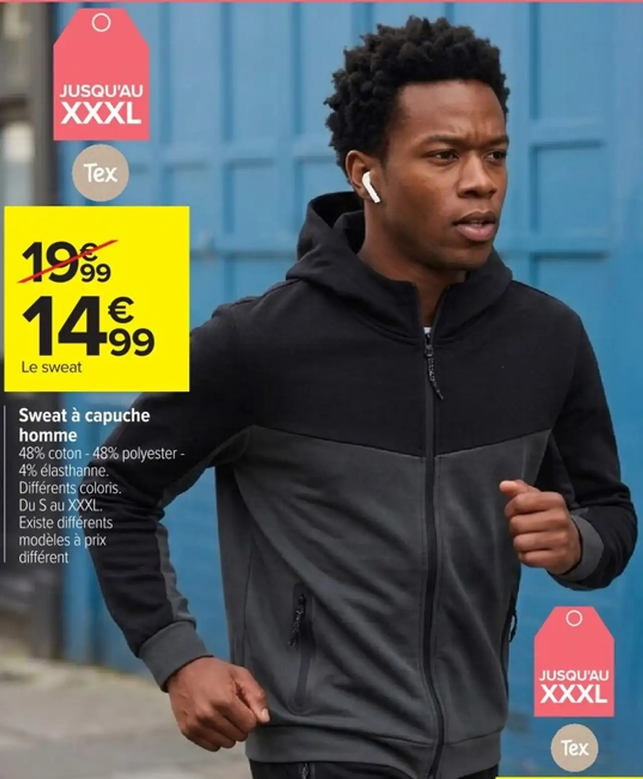 Sweat à capuche homme Tex