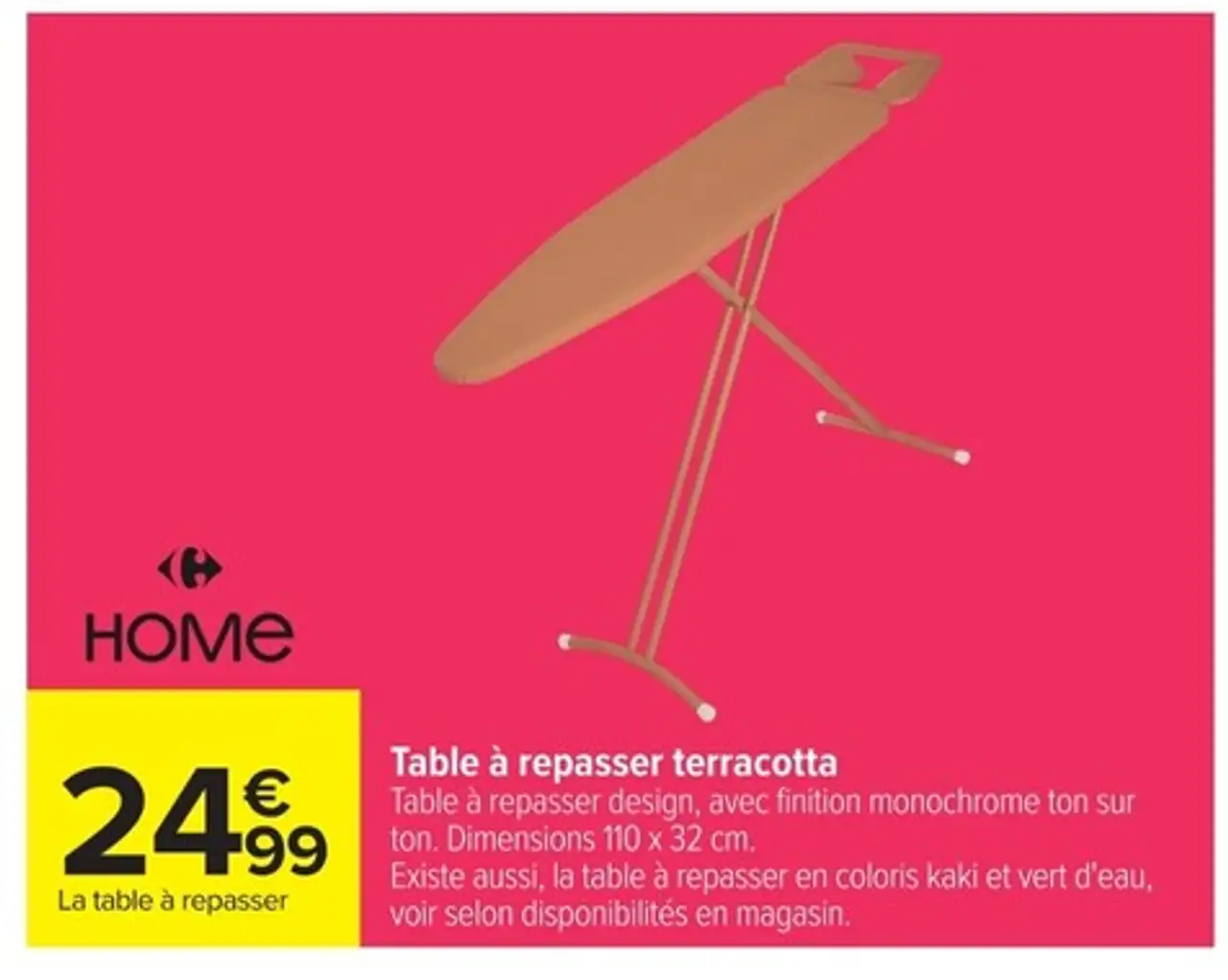 Table à repasser terracotta Carrefour Home