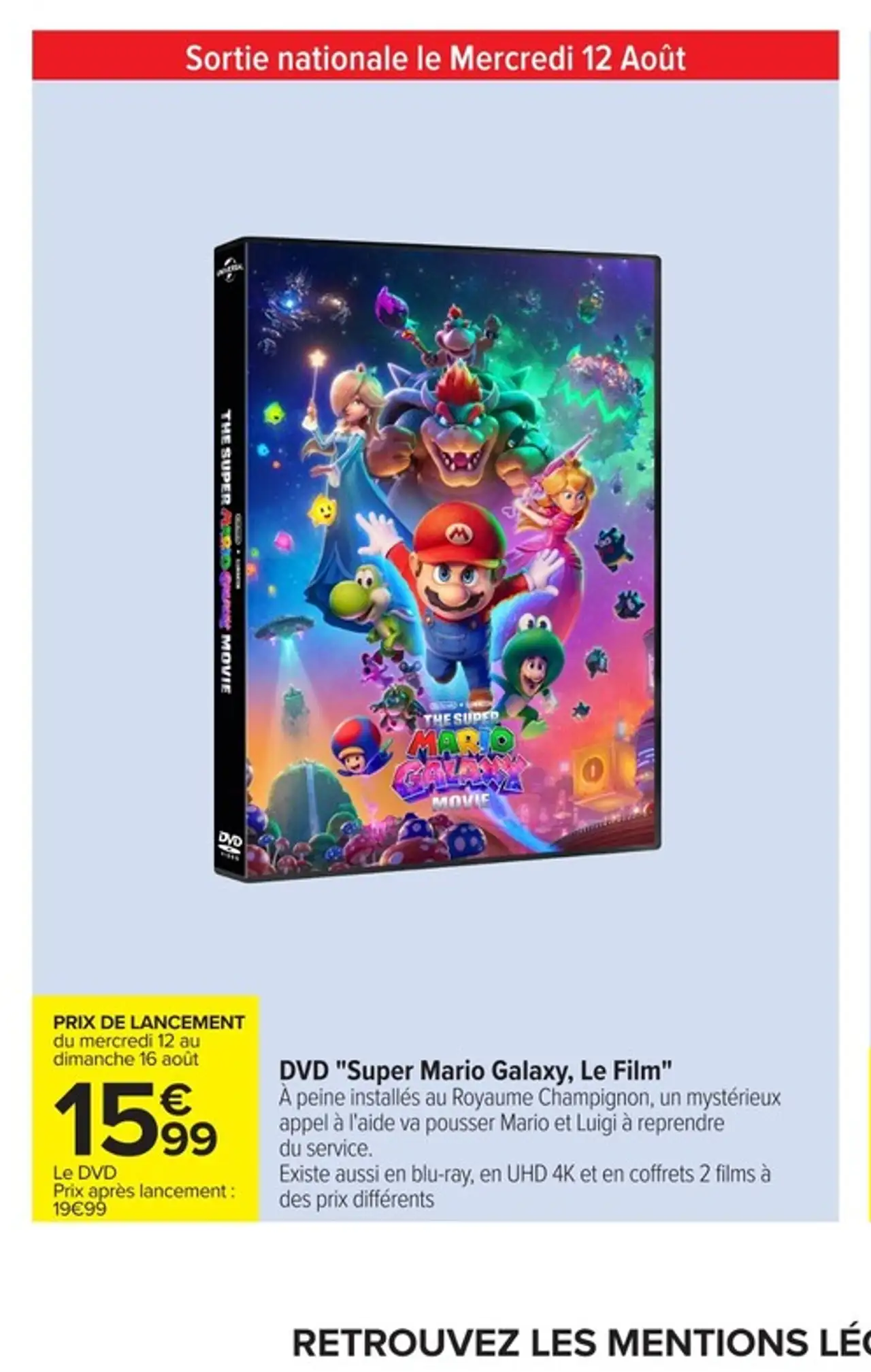 DVD Super Mario Galaxy, Le Film