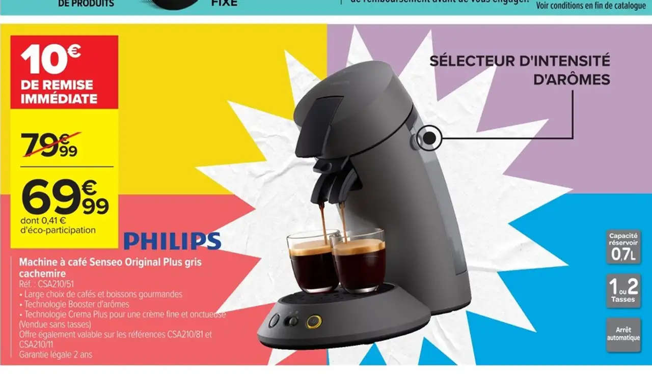 Philips Machine à café Senseo Original Plus gris cachemire