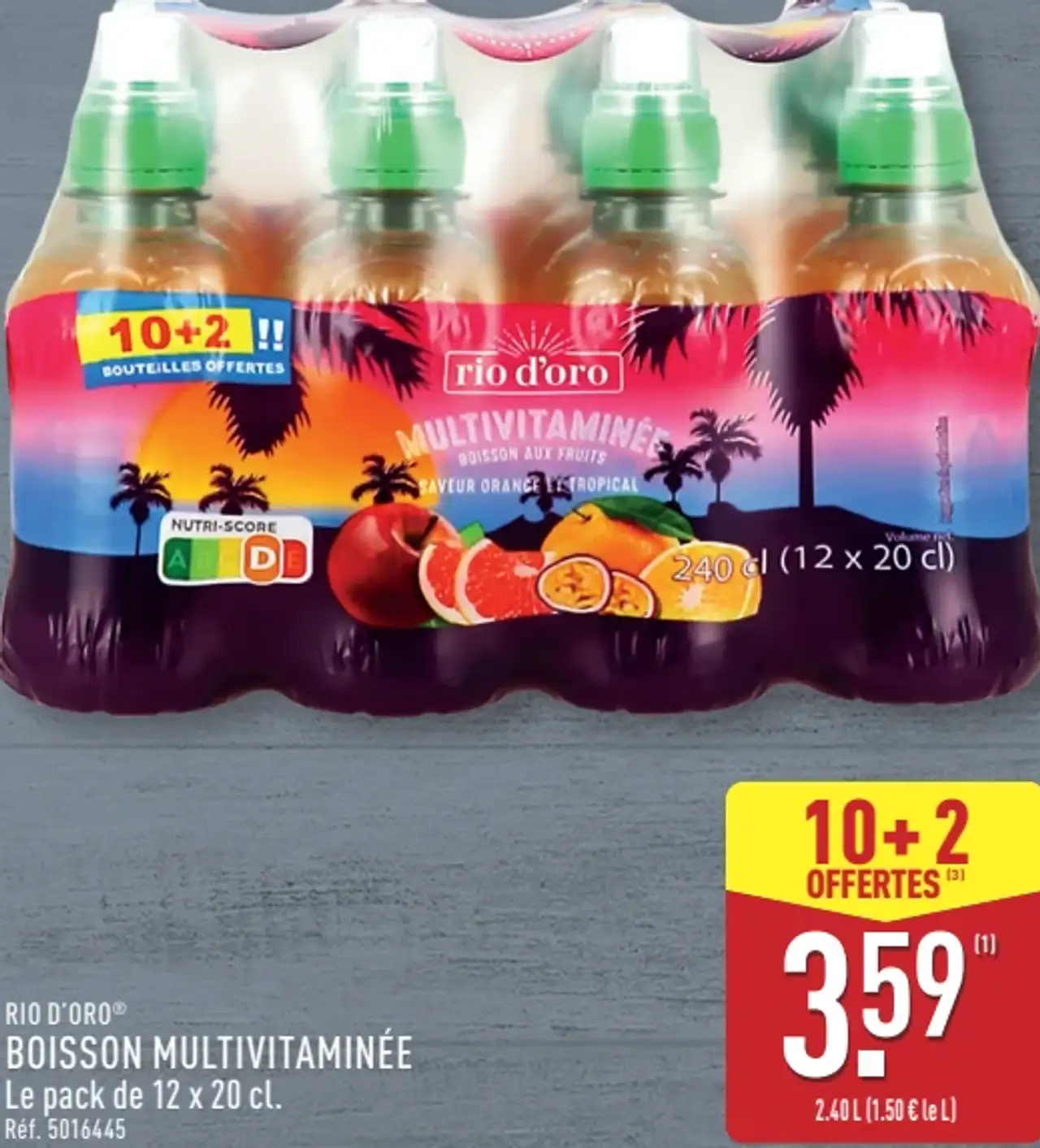 RIO D'ORO® BOISSON MULTIVITAMINÉE Le pack de 12 x 20 cl.
