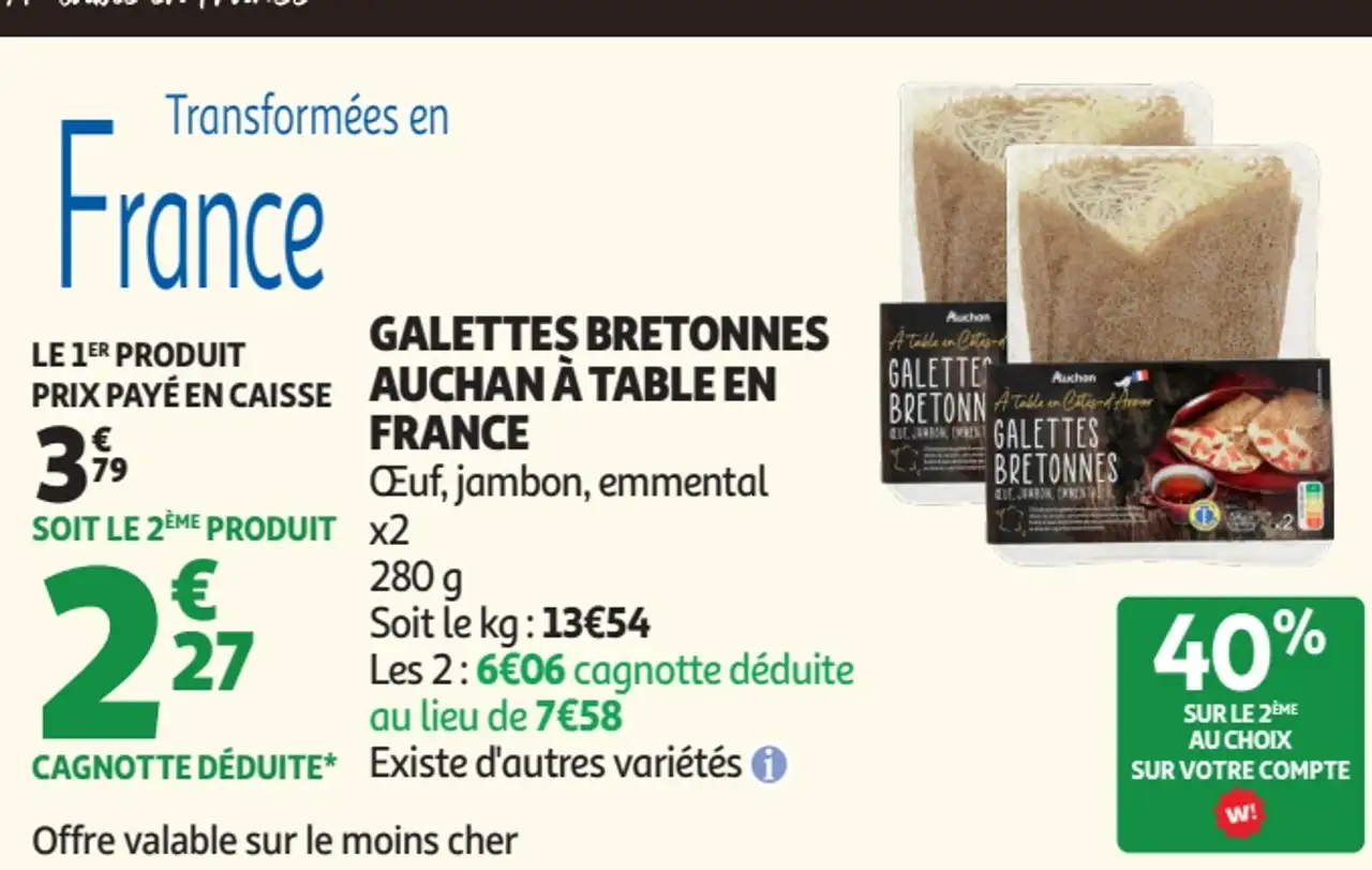 Galettes Bretonnes Auchan À Table En France