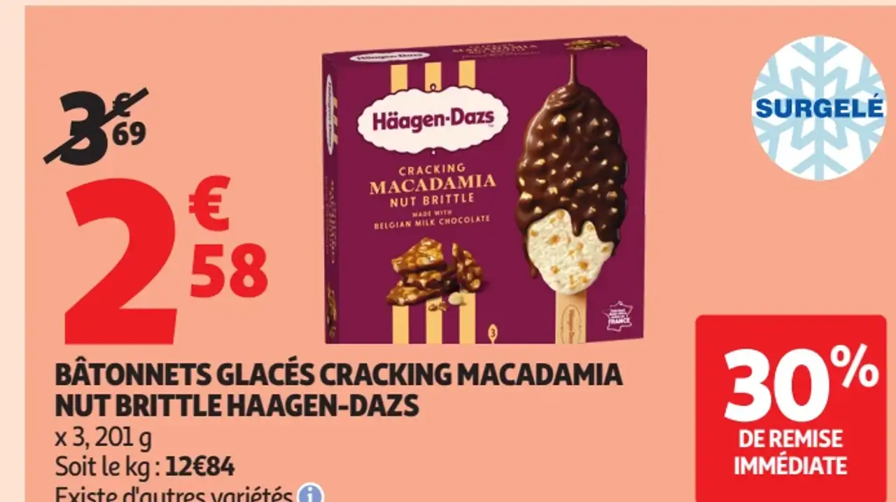 Bâtonnets glacés Cracking Macadamia Nut Brittle Häagen-Dazs