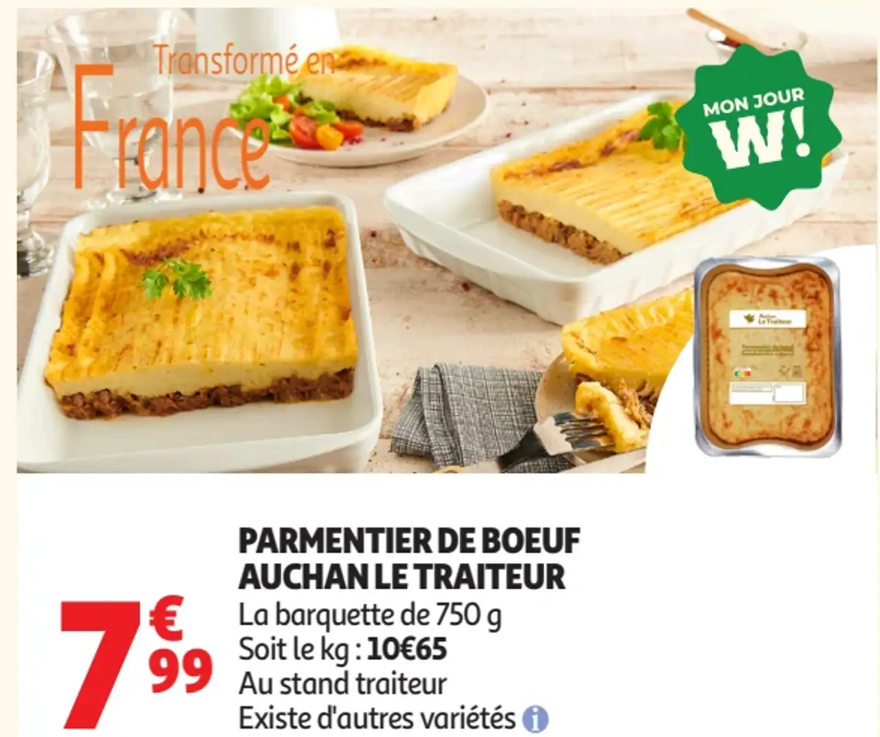 Parmentier de boeuf Auchan le Traiteur