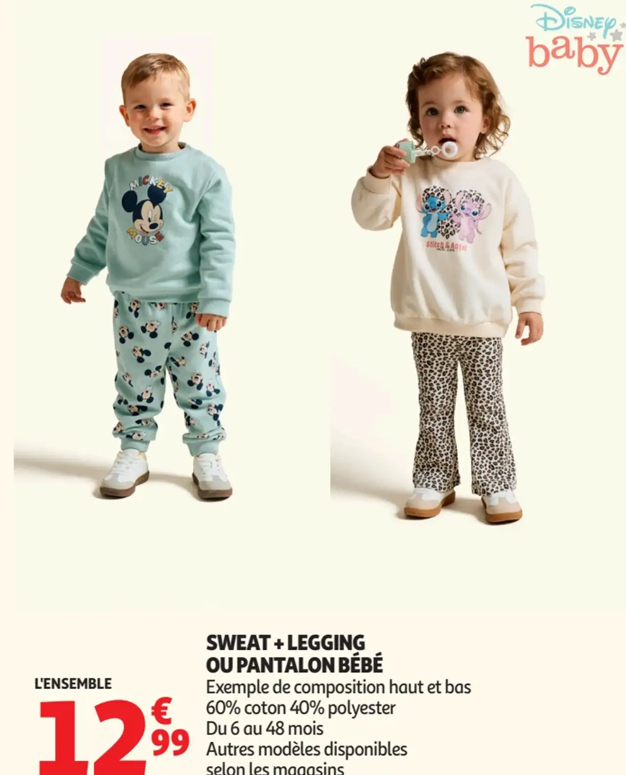 SWEAT + LEGGING OU PANTALON BÉBÉ Disney baby