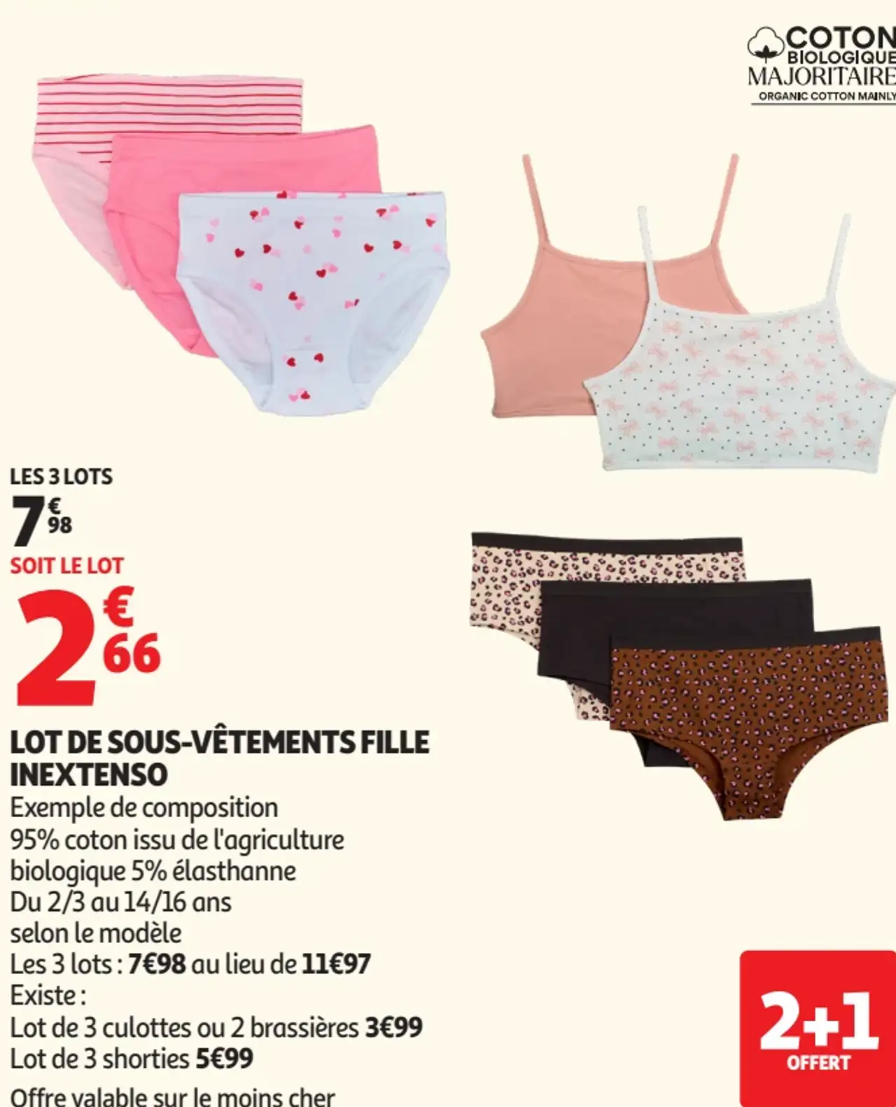Lot de sous-vêtements fille Inextenso