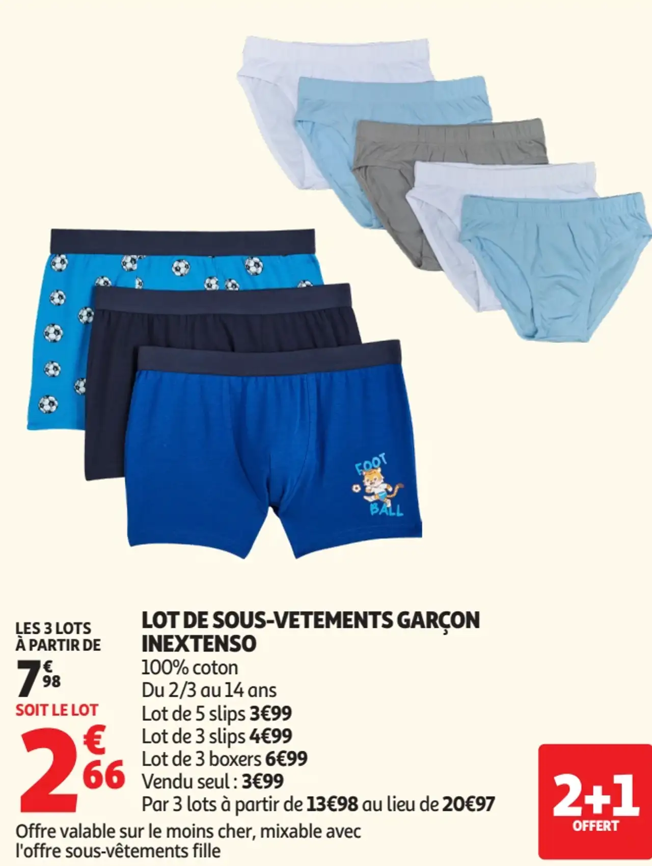 Lot de sous-vêtements garçon Inextenso