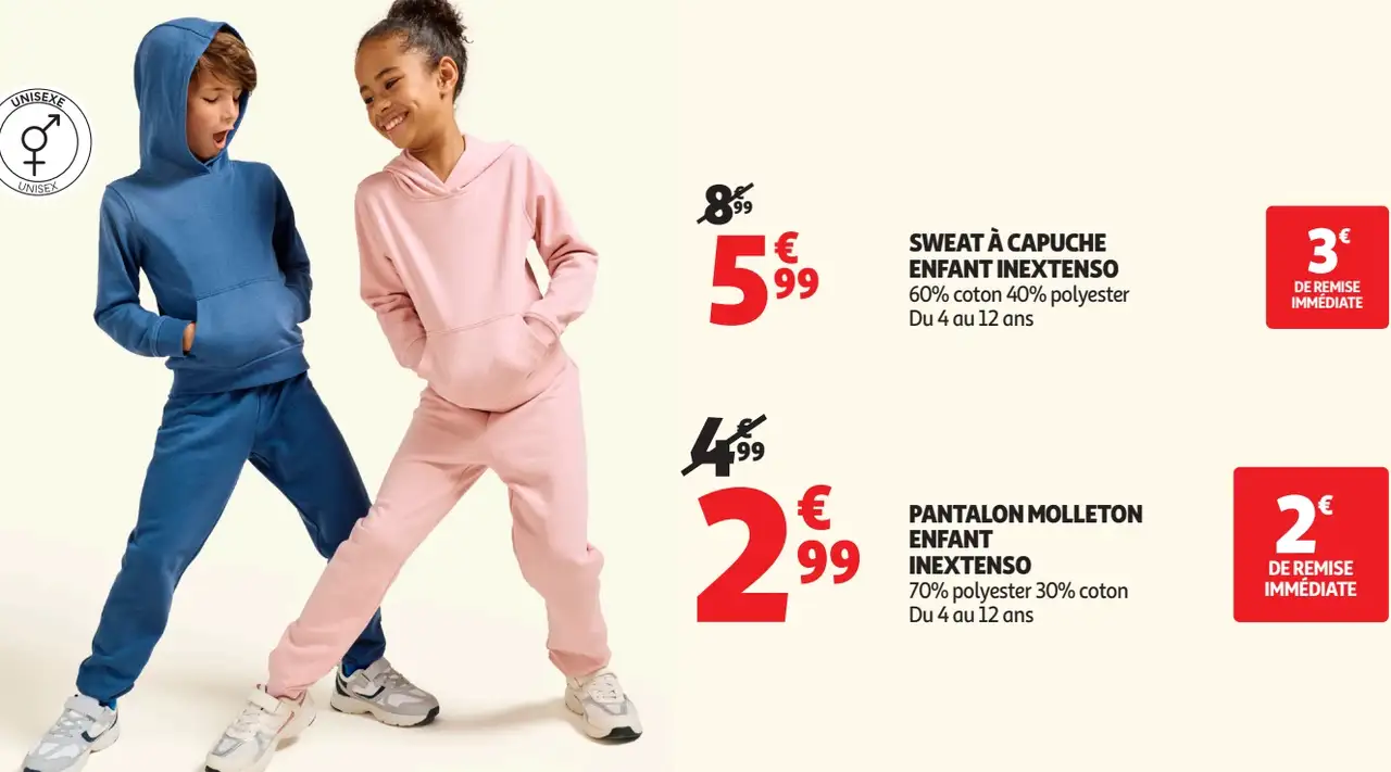 PANTALON MOLLETON ENFANT INEXTENSO